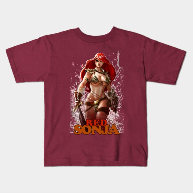 lady in Red Kids T-Shirt by RenMcKinzie